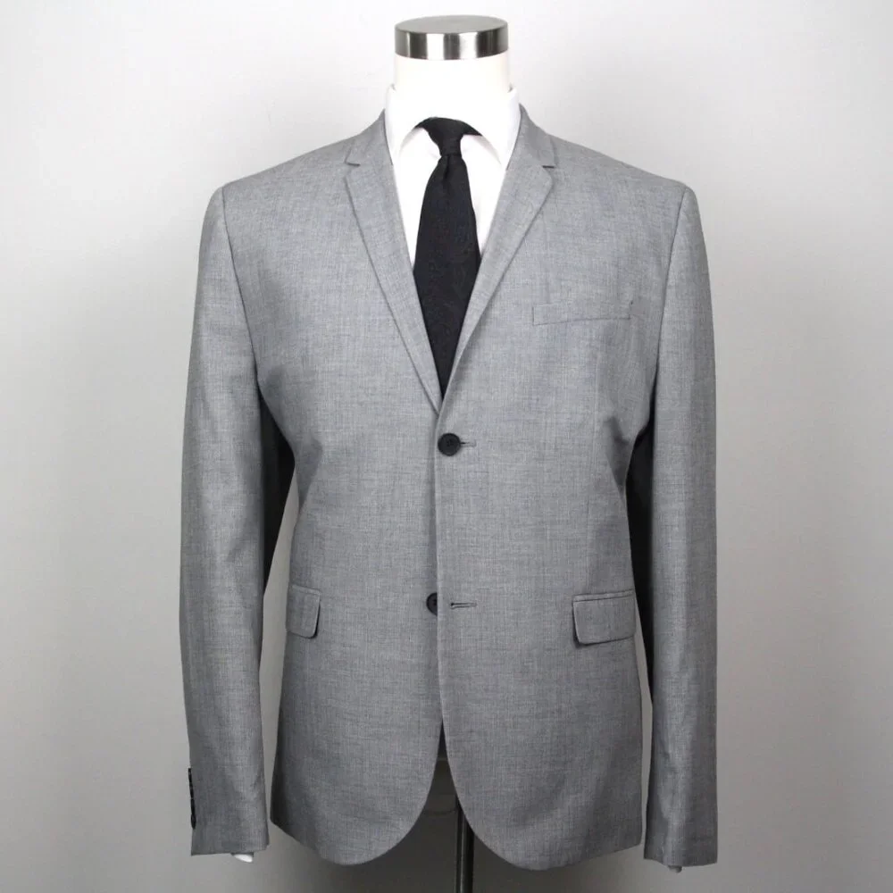 H&M Mens Skinny-Fit Blazer Sport Coat 46R 2-Bttn‎ Casual Jacket E081290